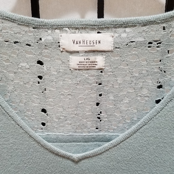 Van Heusen Lace Accented Sweater w/ V-Neckline - Picture 3 of 8